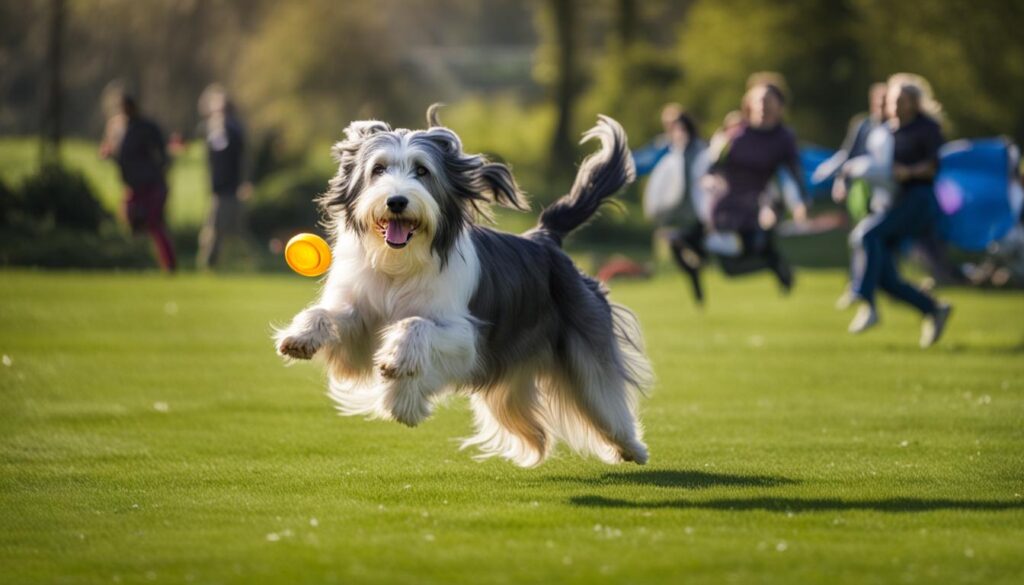 Bearded Collie at play