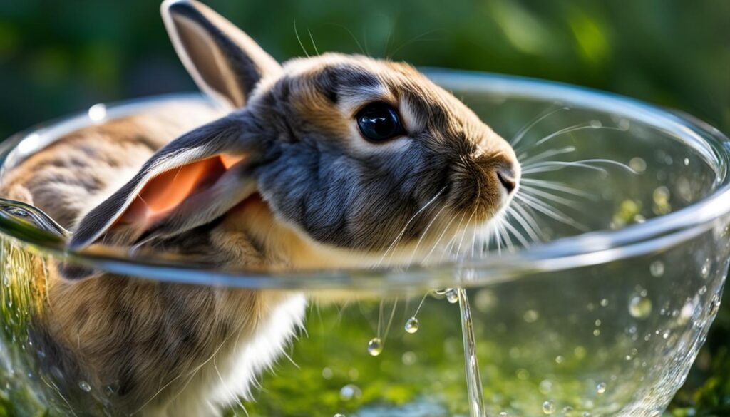 rabbit drinking water