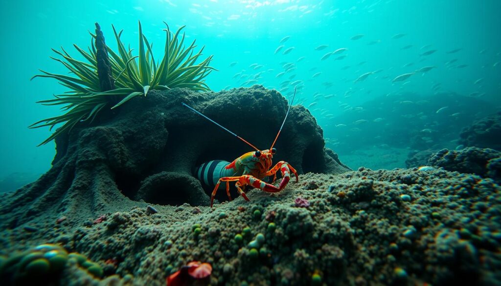 mantis shrimp burrowing behavior